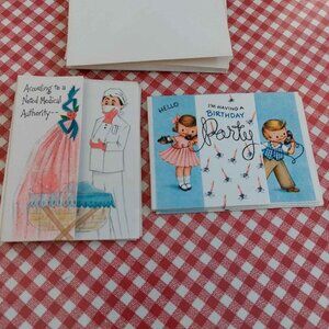 vintage 50s baby boy shower cards & birthday party cards w envelopes